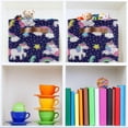 thumbnail image 6 of GZHJMY Cute Unicorn Doodle Shelf Storage Baskets, Foldable Fabric Storage Bins with Leather Handles for Organizing Closet Clothes, Toys, Towels, Bedroom, Bathroom, Nursery, Office (2 Pack), 6 of 7