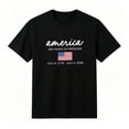 thumbnail image 4 of Bainana Boys' American Flag Tee Shirts Short Sleeve Graphic Tops Kids Crew Neck 250 Years Of Freedom Celebration Tees For 4Th Of July Size 12-13 Years Black, 4 of 4