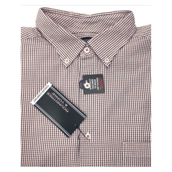 ROUNDTREE and YORKE Short Sleeve Plaid Shirt Cotton Pink/Blue size 2XLT