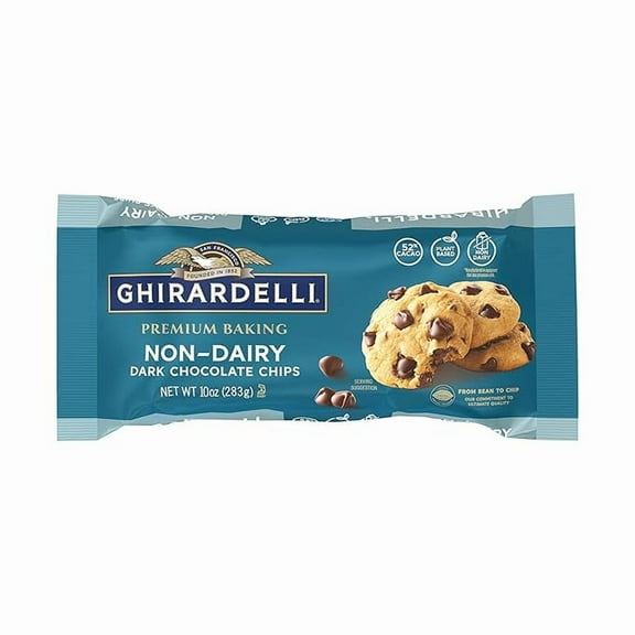 GHIRARDELLI Non-Dairy Dark Chocolate Chips for Baking, Premium Baking Chips, 10 OZ Bag (6 bags)