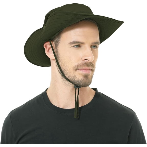 zrova Sun Hat for Men & Women - UPF 50  Waterproof Wide Brim Boonie Bucket Hat for Fishing, Safari, Beach, Hiking Gardening