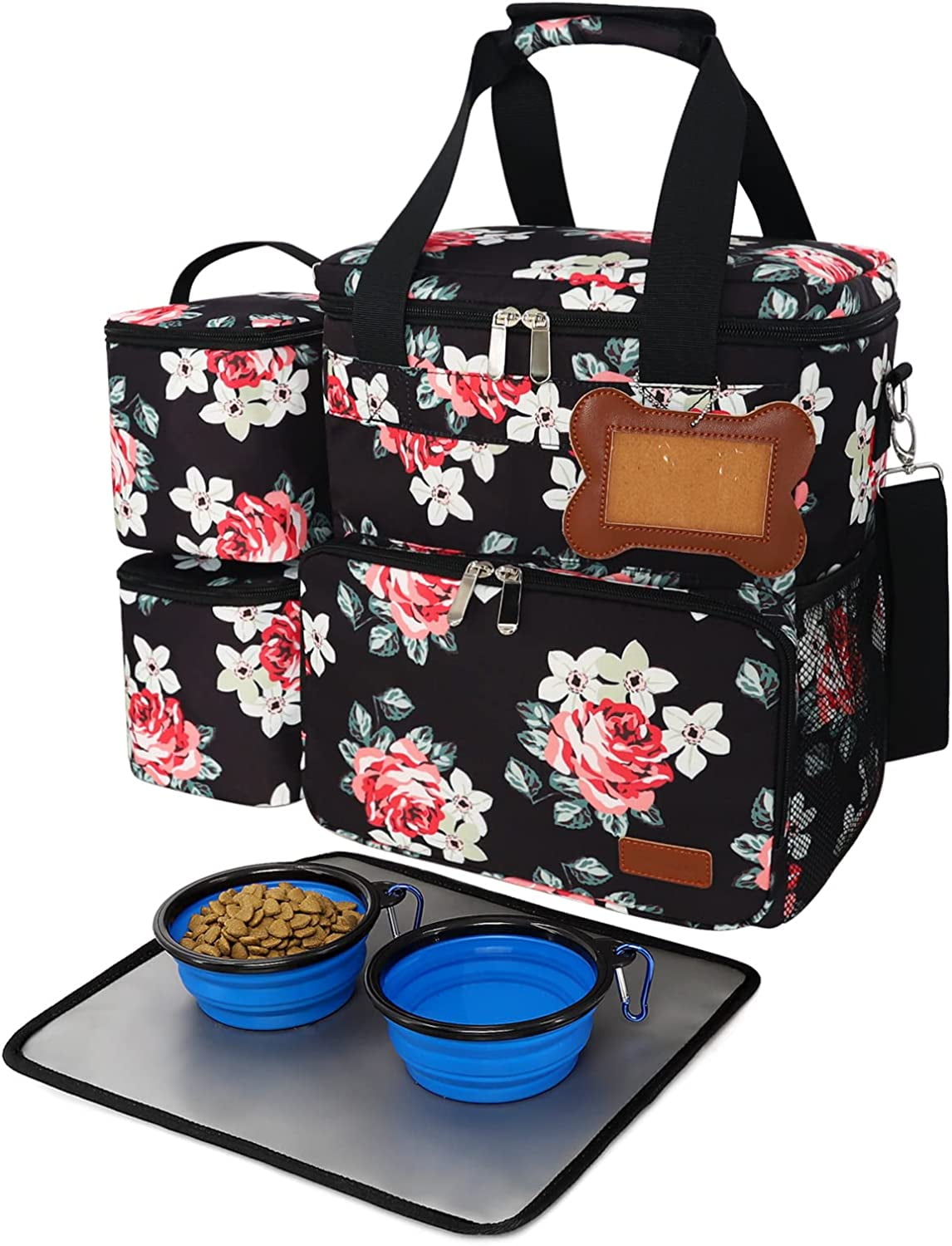 Dog Travel Bag for Supplies, Weekend Dog Food Bags for Hiking Camping