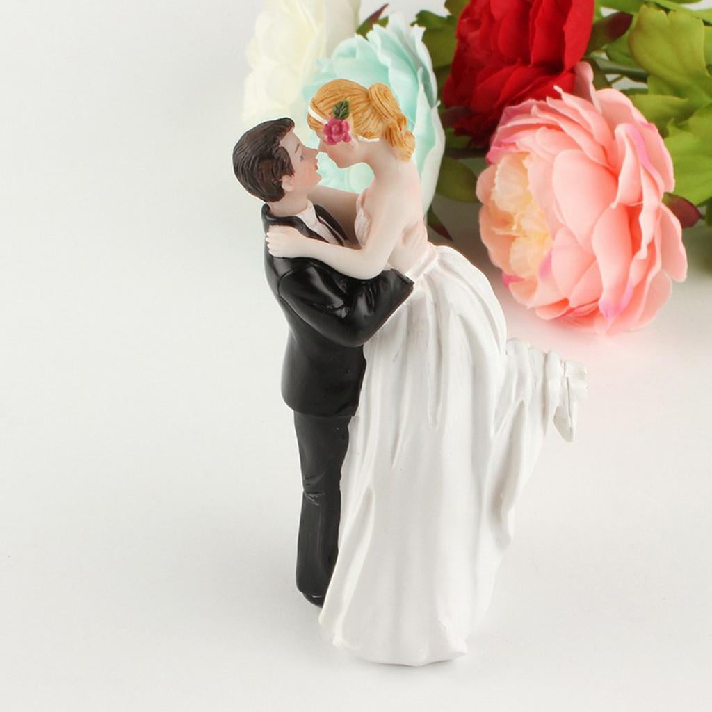 Romantic Bride & Groom Cake Topper - Resin Wedding Figurine For Anniversary & Valentine's Day