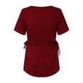 thumbnail image 4 of Hwmodou Female Tshirts Pregnant Womens Maternity Dots Prints Hem Tee Casual Short Sleeve Crew Neck Basic T Shirt Top Pregnancy Clothes T-Shirt For Woman, 4 of 8