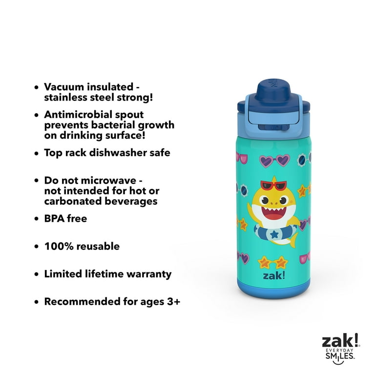 Zak Designs 14oz Recycled Stainless Steel Vacuum Insulated Kids' Water  Bottle 'Woodlands