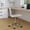 Tan Vinyl/Chrome Frame, variant on Merrick Lane Home Office Chair Ergonomic Black Ribbed Low Back and Seat Armless Contemporary Computer Desk Chair with Chrome Border