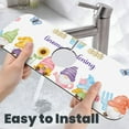 thumbnail image 6 of Logiee Watercolor Gnome Garden Print Kitchen Sink Splash Guard Faucet Mat for Splash Guard Behind Faucet Drip Catcher for Kitchen,Bathroom,Sink Mat,Dish Drying Mat,Bathroom-15" X 5.5", 6 of 7