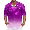 thumbnail image 4 of ChaoLingNeng Valentine's Day Button down Shirts for Men Funny Valentine Heart Rose Print Long Sleeve Shirts Casual Loose Fit Lapel Button Down Dress Shirt, 4 of 7