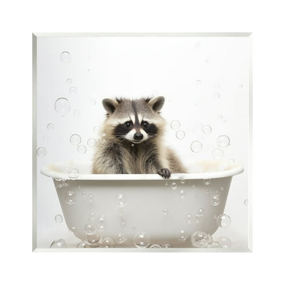 Stupell Industries Raccoon Bubble Bath Animals & Insects Painting Unframed Art Print Wall Art, 12 x 12