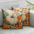 thumbnail image 3 of nygtbtfer Fall Pillow Covers Teal Orange White Green Pumpkins Decorative Couch Pillow Cases Set of 2 Thanksgiving Throw Pillows Farm Decor For Room Porch Patio Couch Outdoor White, 3 of 7