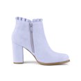thumbnail image 3 of BLISSFUL STEP Valentine's Women's Ankle Boots Pointed Toe Zip-Up Block Heel Purple 9, 3 of 7