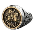 thumbnail image 1 of 7 Anillos de sello para hombre de estilo único, anillo hecho a mano con retrato de San Jorge, soldado romano, 1 of 3