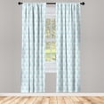 thumbnail image 4 of Ambesonne Crazy Art Window Curtains, Triangles from Polka Dots, Each 28" W x 63" L, Pale Blue White, 4 of 4
