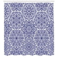 thumbnail image 3 of Ambesonne Russian Shower Curtain, Blooms Hearts, 69"Wx70"L, Indigo and White, 3 of 3
