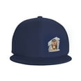 thumbnail image 3 of DouZhe Flat Brim Cap Snapback Hat, Big Head Caveman Prints Adjustable Blue Adult Baseball Cap, 3 of 6