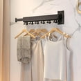 thumbnail image 3 of Clothes Drying Rack,Laundry Drying Rack,Wall Mounted Clothes Rack,Clothes Hanger Rack,Laundry Rack Wall Mount,Folding,Retractable,Collapsible,Laundry Room Organization(J Shape Hooks), 3 of 8