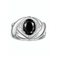 thumbnail image 4 of RYLOS Rings for Women Silver Ring XOXO Hugs & Kisses 9X7MM Gemstone & Diamond Ring October Onyx Jewelry for Women Size 12, 4 of 8