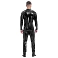 thumbnail image 3 of Doomiva Men’s Glossy Shiny Zipper Unitard Sparkly Dance Bodysuits Long Sleeve Full Body Leotard Black XL, 3 of 4