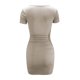 thumbnail image 5 of Vestido con pliegues en la parte delantera para mujer: vestido suave, cómodo, transpirable y opaco para el día a día, la familia, el aire libre, el trabajo, la escuela, las vacaciones, la playa, la, 5 of 6