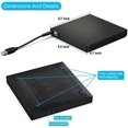 thumbnail image 5 of External CD DVD Drive USB 2.0 Slim Protable External CD-RW Drive DVD-RW Burner Read / Writer Player For Laptop Notebook PC Not Recorded, 5 of 5