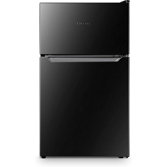 Frigobar Hisense RT33D6ABE Doble Puerta 3.3 pies cubicos (88 litros), Color Negro