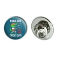 thumbnail image 1 of Rock Out with Your Croc Out Crocodile Roll Funny Humor Metal 0.75" Lapel Hat Pin Tie Tack Pinback, 1 of 5