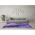 thumbnail image 3 of Ahgly Company Indoor Round Oriental Purple Industrial Area Rugs, 6' Round, 3 of 4