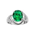 thumbnail image 1 of *RYLOS Classique Ovale Solitaire Anneau en Émeraude Verte - Mai Pierre de Naissance*, 1 of 7