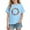 Blue, variant on Girls Summer Tops, Girls Tops, Vacation Arrow Print Short Sleeve Cotton Top Casual Summer Gray 7-8 Years
