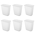 thumbnail image 1 of Sterilite Rectangular Wastebasket 5.5 Gallon Open Top Trash Bin, 6 Pack, White, 1 of 5