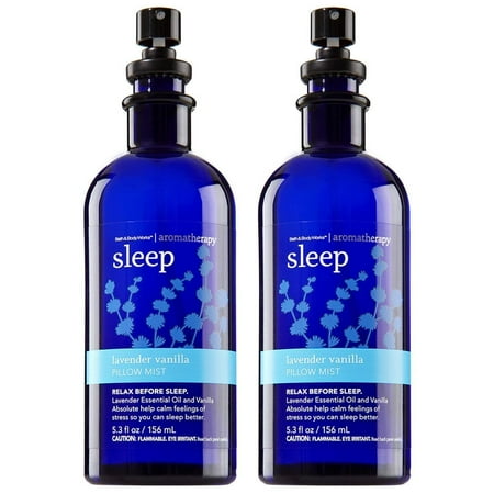 Vanilla Bath Oil - Bath and Body Works Aromatherapy Pillow Mist with Natural Essential Oils Sleep, Lavender + Vanilla