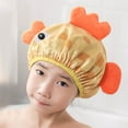Cartoon Children's Bathing Hat Women's Double Layered Thickened Cute