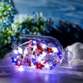 thumbnail image 4 of Kumdkd 2-Pack Patriotic String Lights - 10ft Battery Operated Waterproof Flag Star LEDs with Remote for Independence Day, Christmas, Yard Decor Outdoor Party Lighting(30 red/white/blue), 4 of 9