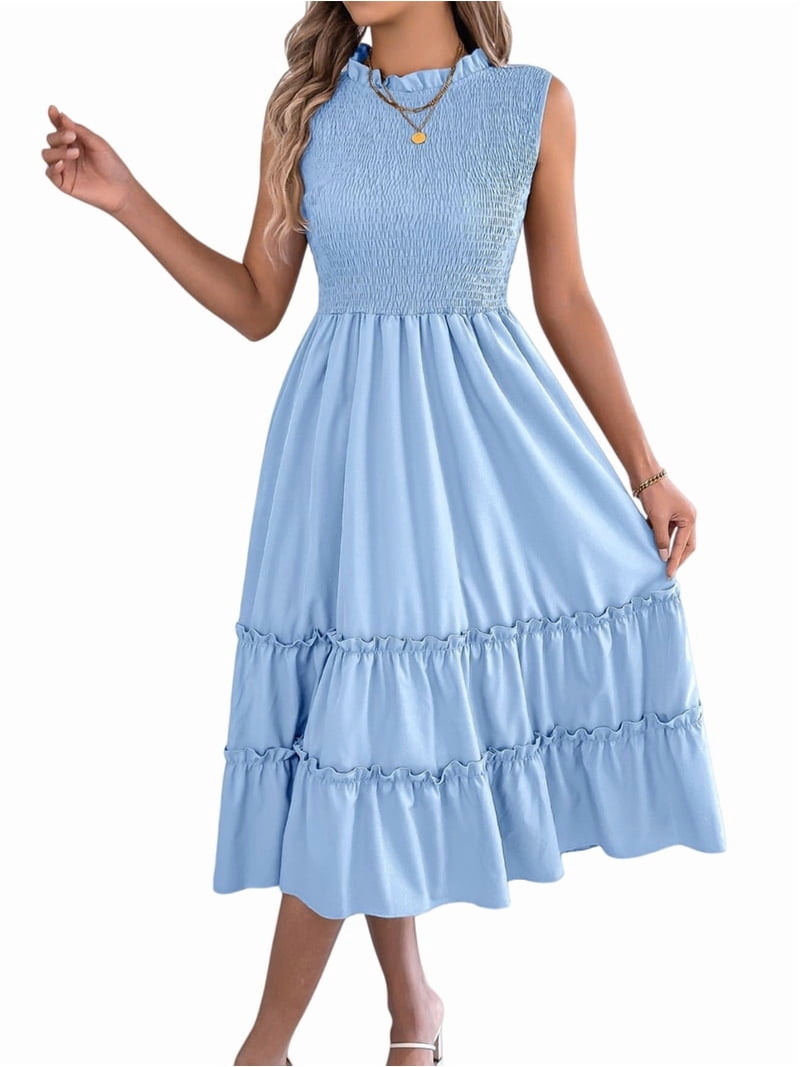 flutter sleeve pleated midi dress Petal and Pup Women's Nova Flutter Sleeve Midi Dress