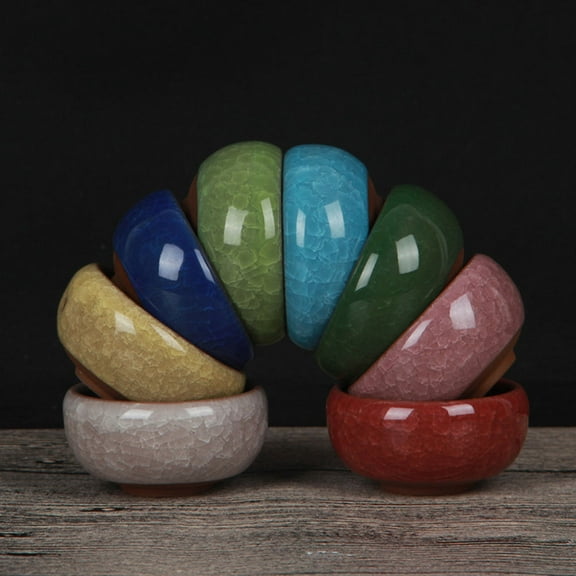 COSMOBETTY Plant Flower Pots Ceramic Dark Green 8Pcs Use