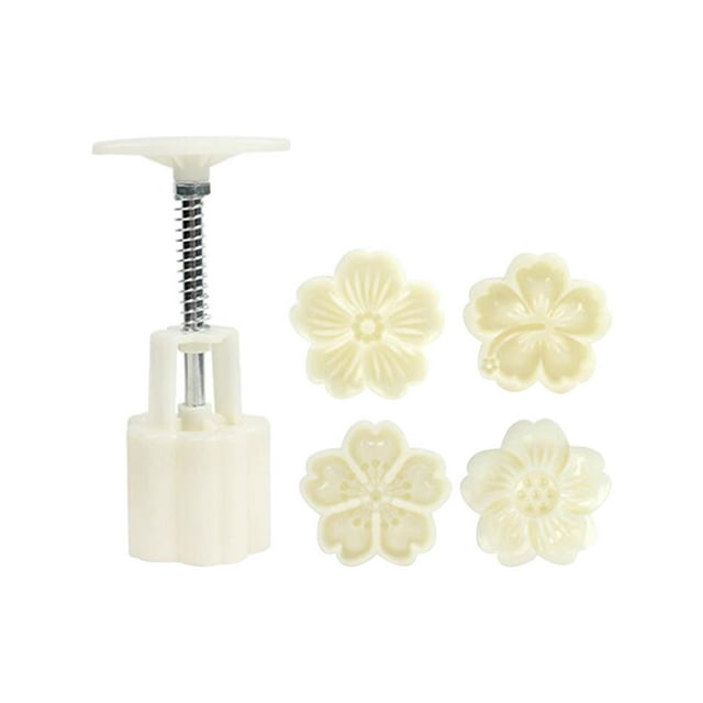 1 Set Mooncake Molds Square White Abs Hand Pressed Baking Demoulding Nonstick Surface For Home Bakers