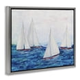 thumbnail image 4 of Stupell Industries Sailboat Fleet on Ocean Coastal Painting Gray Floater Framed Canvas Art Print Wall Art, 21 x 17, 4 of 10
