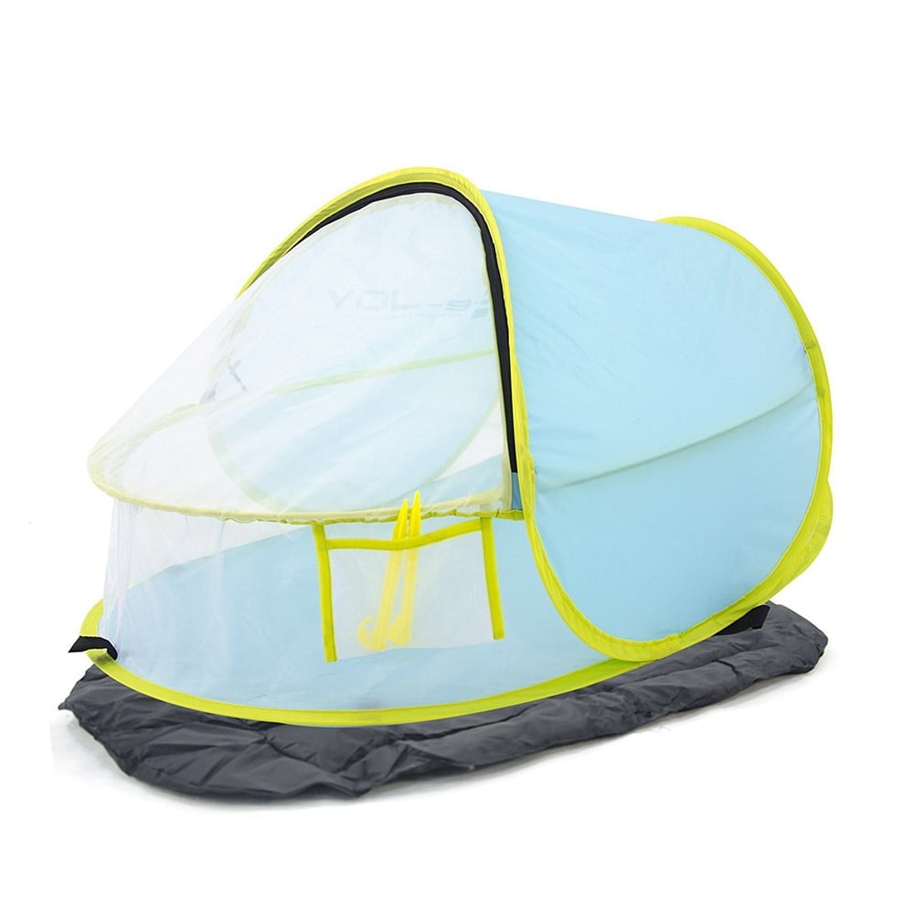 Baby Travel Crib with Mosquito Net Portable Baby Travel Bed NTK Baby POP UP Beach Tent Sunshade UPF 50+ Sun Shelters for Infant 