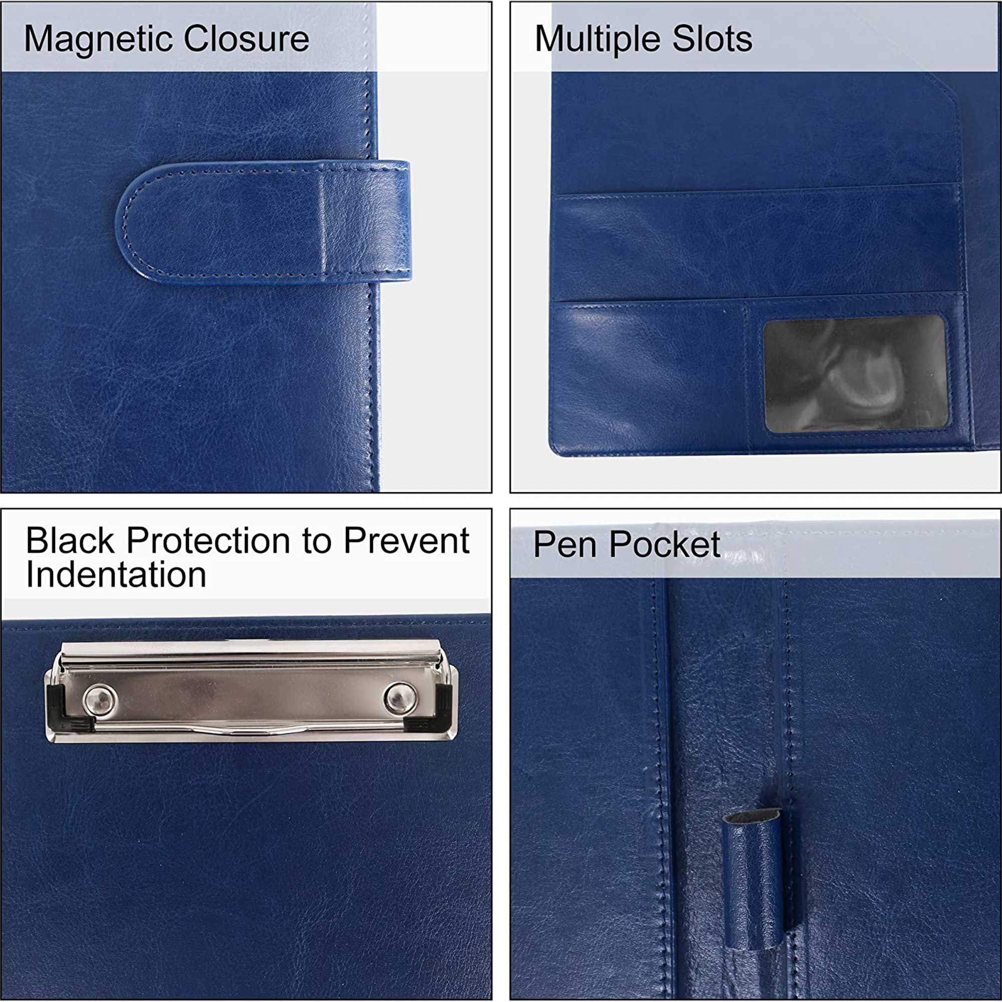 GraduationMall Blue Leather Padfolio Portfolio Folder photo 3