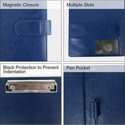 GraduationMall Business Magnetic Closure Padfolio Portfolio File Folder PU Leather for A4 Size Blue