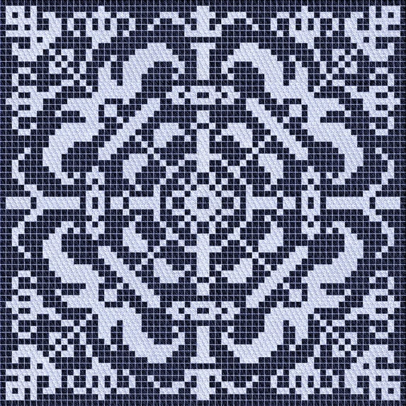 Ahgly Company Indoor Square Patterned Night Blue Area Rugs, 4' Square