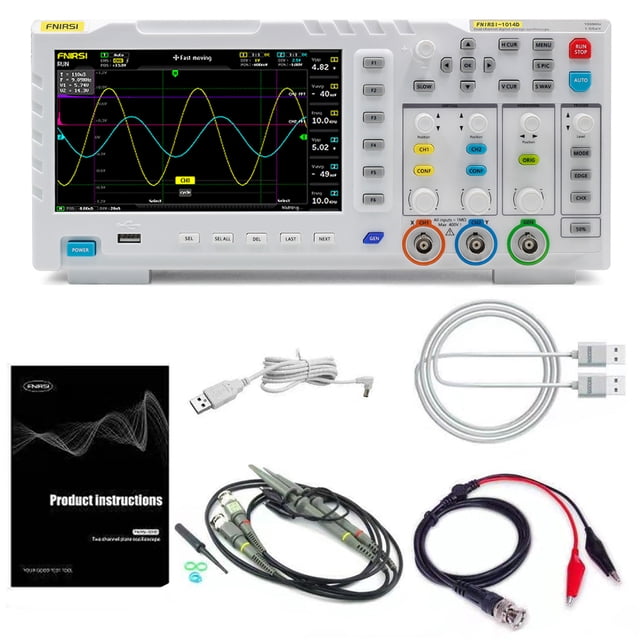 -1014D Pantalla TFT LCD portátil de 7 pulgadas Generador de señal de entrada de dos canales d FNIRSI Osciloscopio