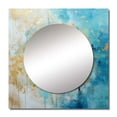 thumbnail image 2 of Designart "Sacred Mandala Fragile Gold Gentle Cyan I" Boho Mandala Square Mirror For Wall Decor - Large Gold Square Printed Wall Mirror Art - Wall Mounted Square Large Mirror, 2 of 5