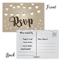 Fun Lights Rustic RSVP Postcards - 40 4 x 6 Postcards per pack