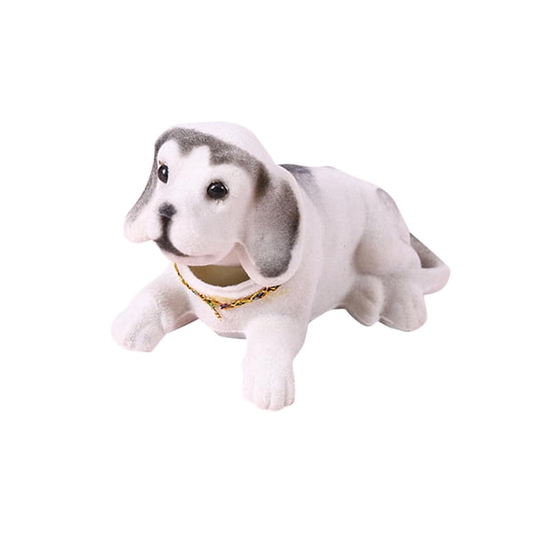 Adornos para coche con forma de perro que mueve la cabeza, adornos para el salpicadero del coche, adorno para la oficina, para la habitación. Blanco