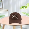 thumbnail image 4 of IDALL Baseball Cap Trucker Hat Women's Embroidered Bow Baseball Cap Versatile For Spring And Summer Small Cap Cycling Camping Fashionable Cap Snapback Hats for Men Hats for Men Coffee A, 4 of 4