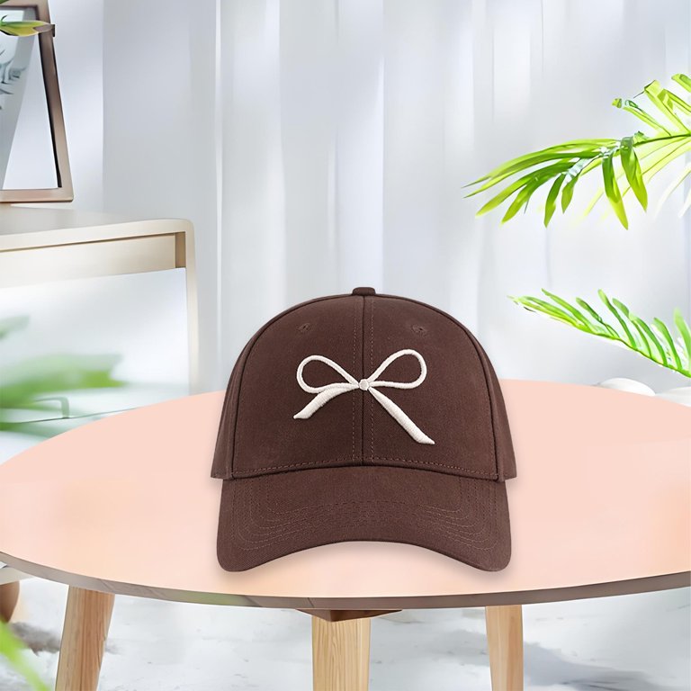 Embroidered Bow Visor Baseball Cap Adjustable Breathable Sun Hat Embroidered Bow Baseball Cap Korean Y2K Versatile Sun Hat  main image 2