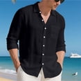 thumbnail image 2 of Yifymode Sun Protection Blouses for Men UPF 50+ Button Down Lightweight Sun Shirts Casual Long Sleeve Quick Dry Athletic Tops,Black M, 2 of 4