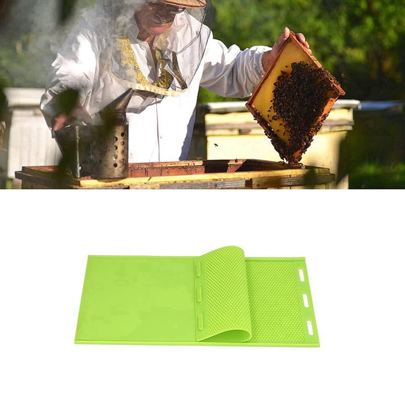 2X 5.4mm Silicone Beeswax Sheet Mold, Beeswax Foundation Stamper Mold Beekeeping Equipment Nest Foundation