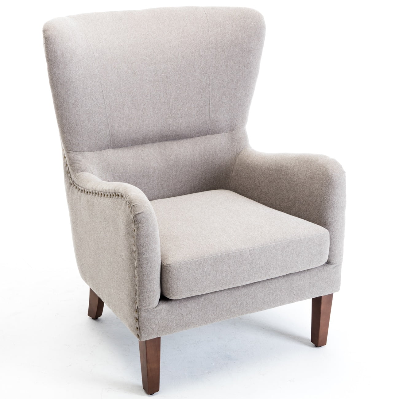 wingback chair with nailhead trim